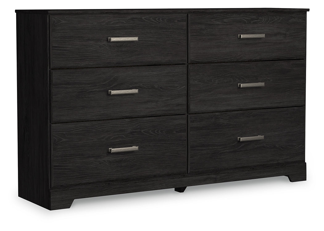 Belachime Full Panel Bed with Dresser and 2 Nightstands in Charcoal - PKG018418