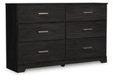 Belachime Full Panel Bed with Dresser and 2 Nightstands in Charcoal - PKG018418