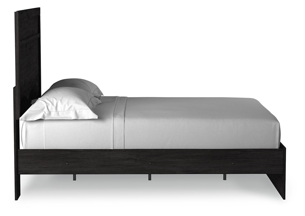 Belachime Full Panel Bed with Dresser in Charcoal - PKG018417