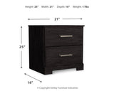 Belachime Full Panel Bed with Mirrored Dresser and Nightstand in Charcoal - PKG018414