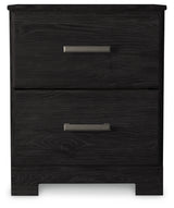 Belachime King Panel Bed with 2 Nightstands in Charcoal - PKG018410