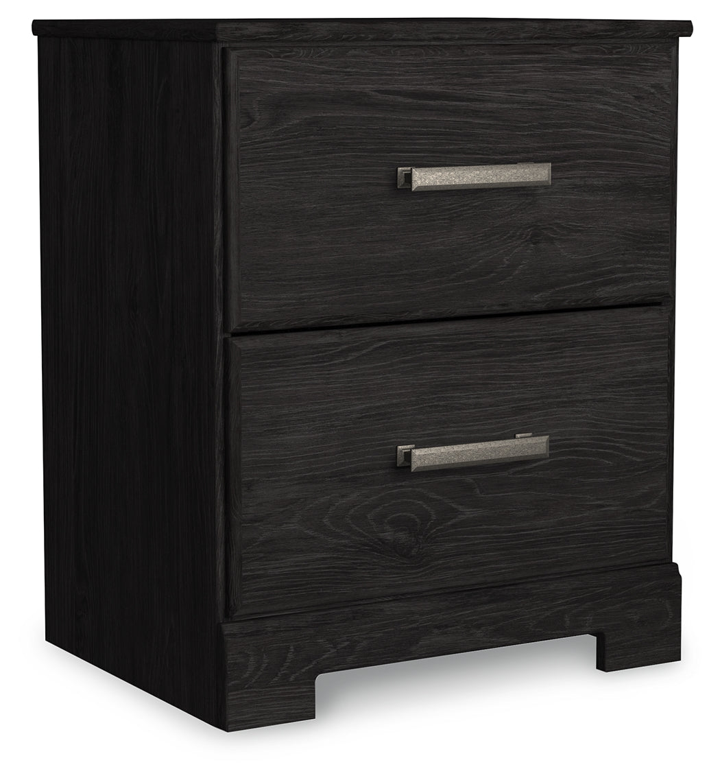 Belachime King Panel Bed with 2 Nightstands in Charcoal - PKG018410