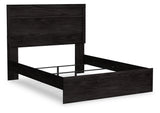 Belachime Queen Panel Bed with 2 Nightstands in Charcoal - PKG018401