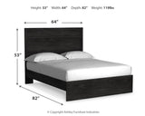 Belachime Queen Panel Bed with 2 Nightstands in Charcoal - PKG018401