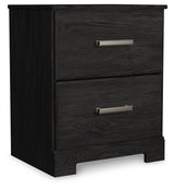 Belachime Queen Panel Bed with 2 Nightstands in Charcoal - PKG018401