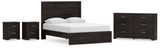 Belachime Queen Panel Bed with Dresser and 2 Nightstands in Charcoal - PKG018400