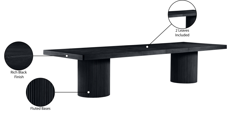 Belinda Dining Table in Black from Meridian - Luna Furniture