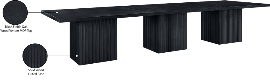 Belinda Modular Dining Table in Black from Meridian - Luna Furniture