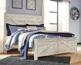 Bellaby King Crossbuck Panel Bed with Dresser in Whitewash - PKG000728