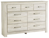 Bellaby King Crossbuck Panel Bed with Dresser in Whitewash - PKG000728