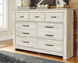 Bellaby King Crossbuck Panel Bed with Dresser in Whitewash - PKG000728