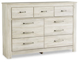 Bellaby King Panel Bed with Dresser and Nightstand in Whitewash - PKG021131