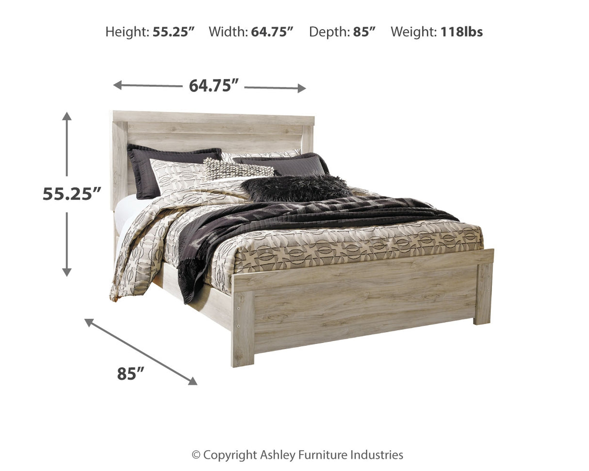 Bellaby Queen Crossbuck Panel Bed with Dresser in Whitewash - PKG000727