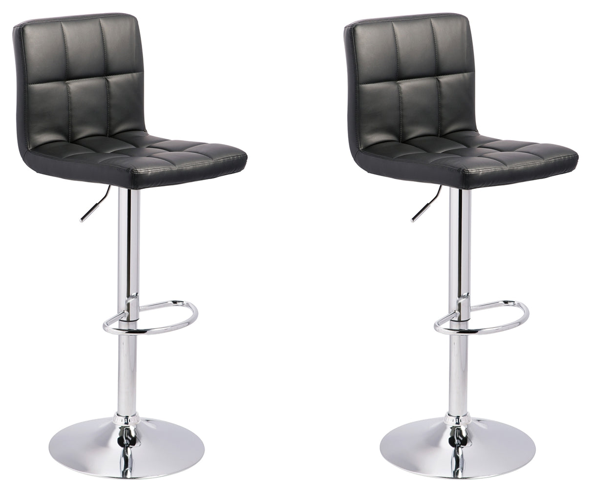 Bellatier 2-Piece Bar Stool in Black/Chrome Finish - PKG000058