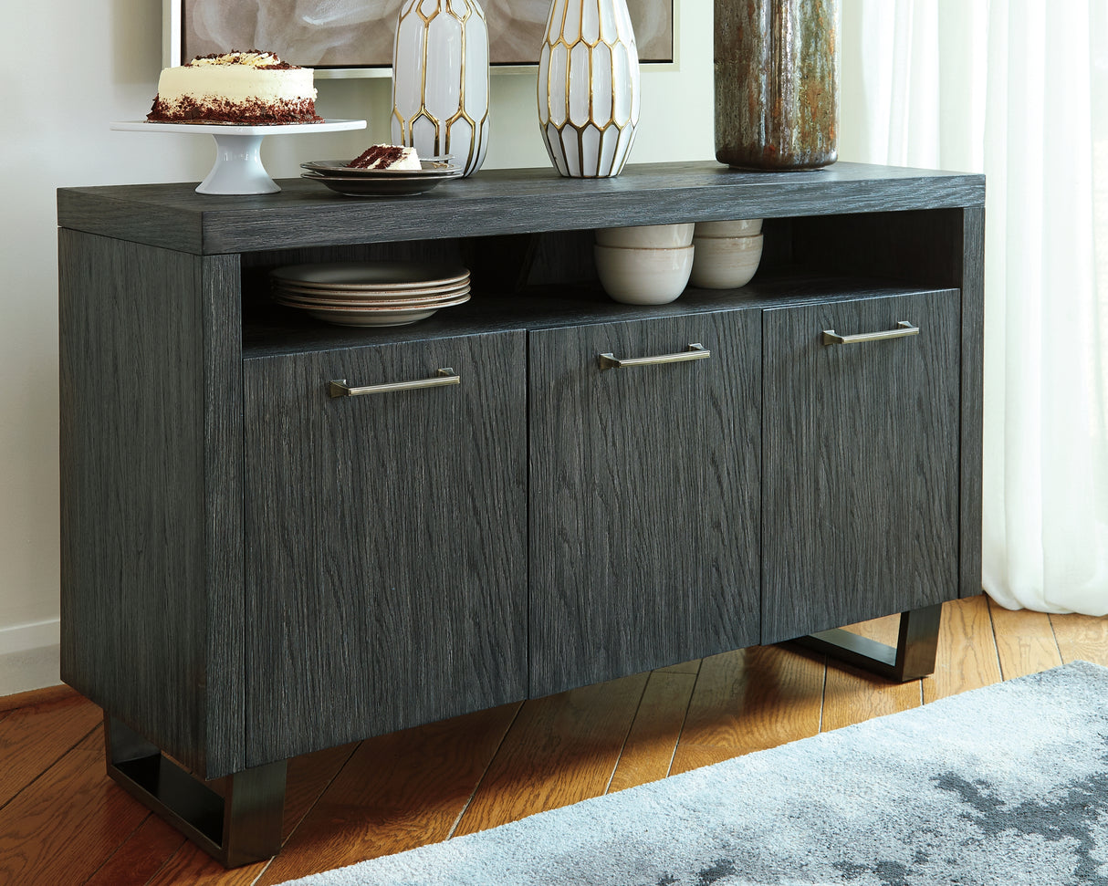 Bellvern Dark Gray Dining Server from Ashley - Luna Furniture