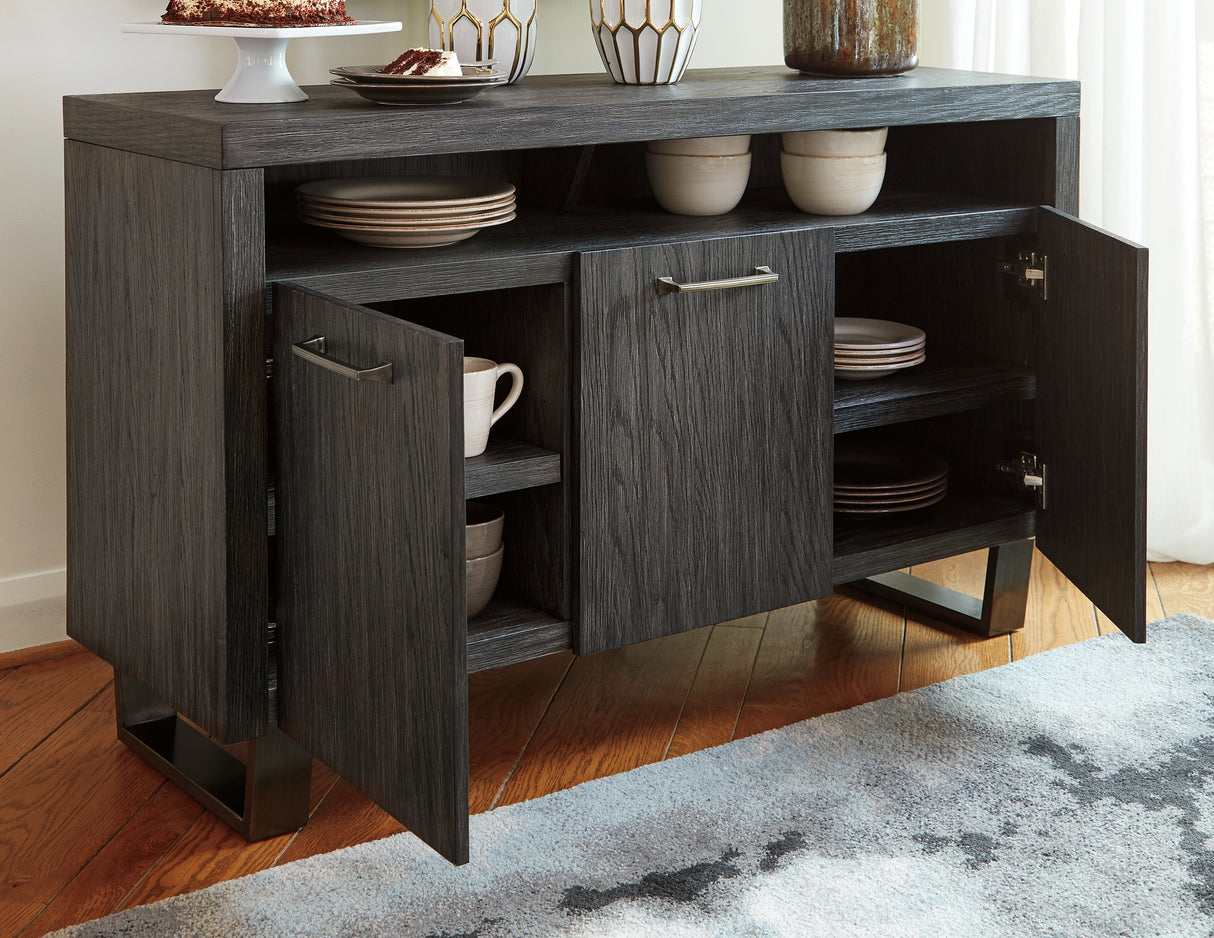 Bellvern Dark Gray Dining Server from Ashley - Luna Furniture