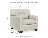 Belziani Chair and Ottoman in Coconut - PKG015450