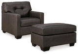 Belziani Chair and Ottoman in Storm from Ashley - Luna Furniture