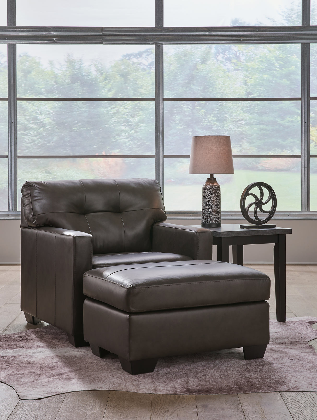 Belziani Chair and Ottoman in Storm from Ashley - Luna Furniture