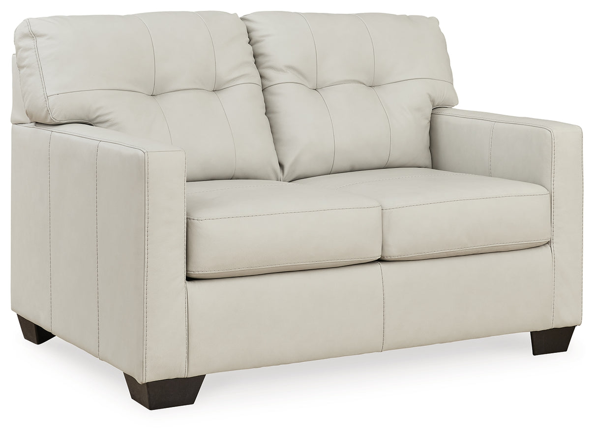 Belziani Sofa, Loveseat, Chair and Ottoman in Coconut - PKG015452