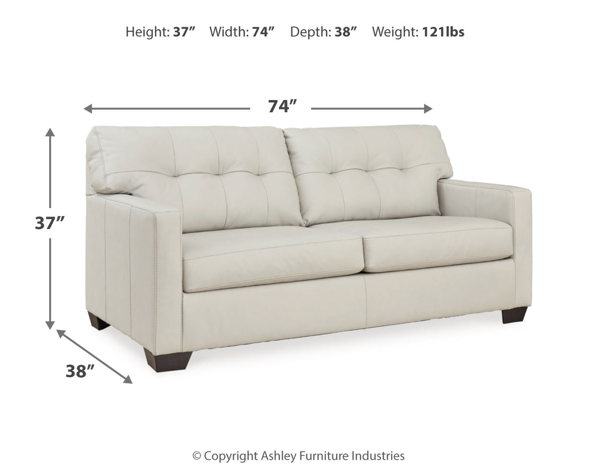 Belziani Sofa, Loveseat, Chair and Ottoman in Coconut - PKG015452