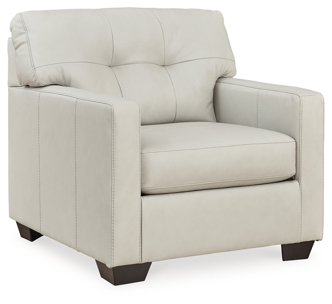 Belziani Sofa, Loveseat, Chair and Ottoman in Coconut - PKG015452