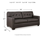 Belziani Sofa, Loveseat, Chair and Ottoman in Storm from Ashley - Luna Furniture