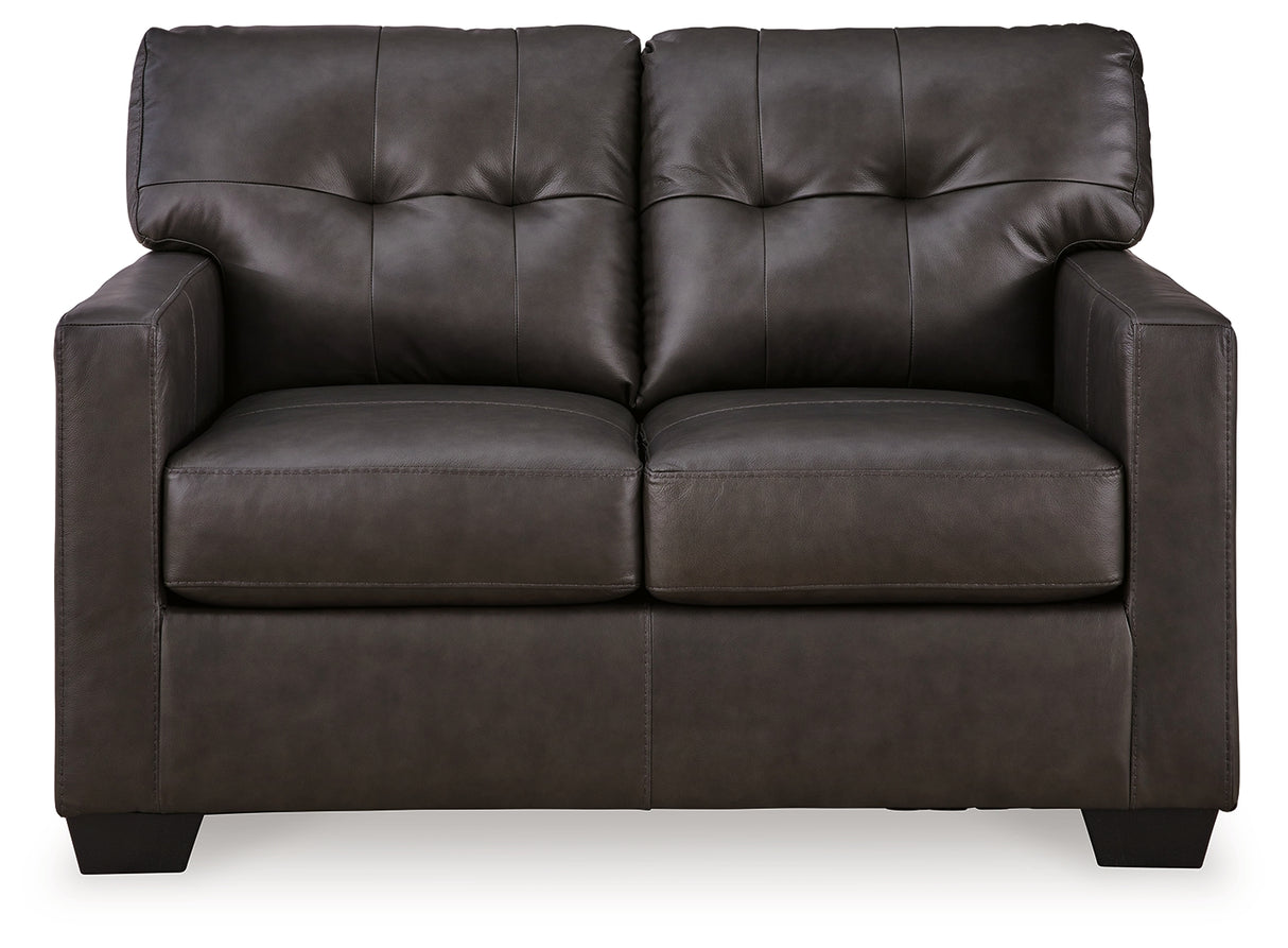 Belziani Sofa, Loveseat, Chair and Ottoman in Storm from Ashley - Luna Furniture