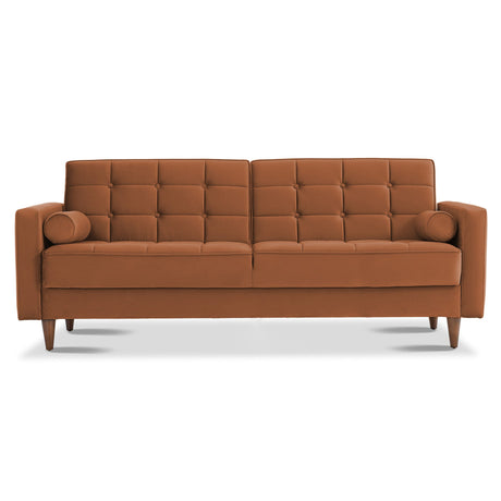 Benara Burnt Orange Velvet Sleeper Sofa - SSF01600101