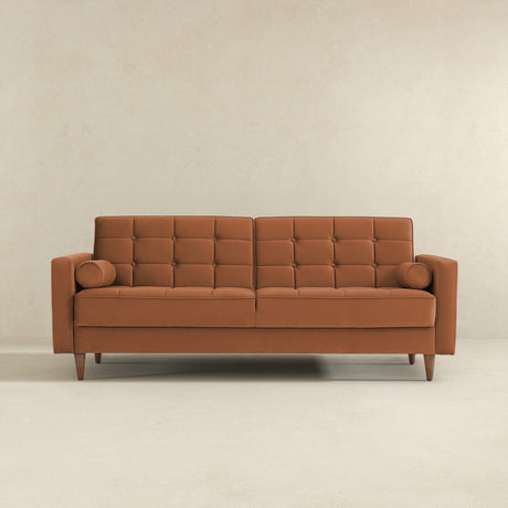 Benara Burnt Orange Velvet Sleeper Sofa - SSF01600101