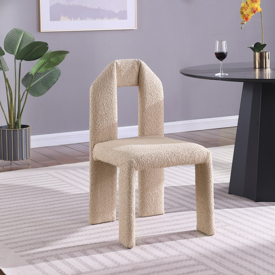 Bennett Boucle Fabric Dining Chair Beige, Set of 2 from Meridian - Luna Furniture