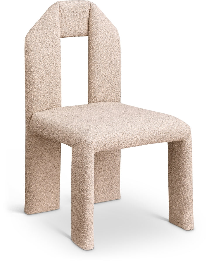 Bennett Boucle Fabric Dining Chair Beige, Set of 2 from Meridian - Luna Furniture