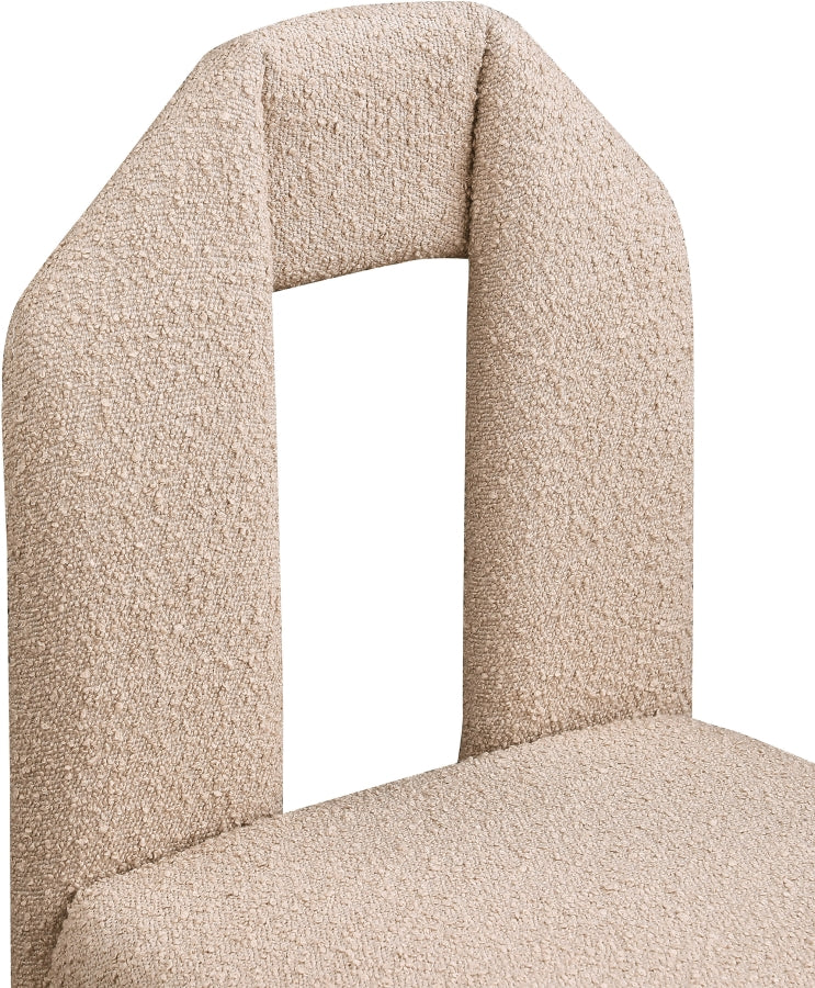 Bennett Boucle Fabric Dining Chair Beige, Set of 2 from Meridian - Luna Furniture