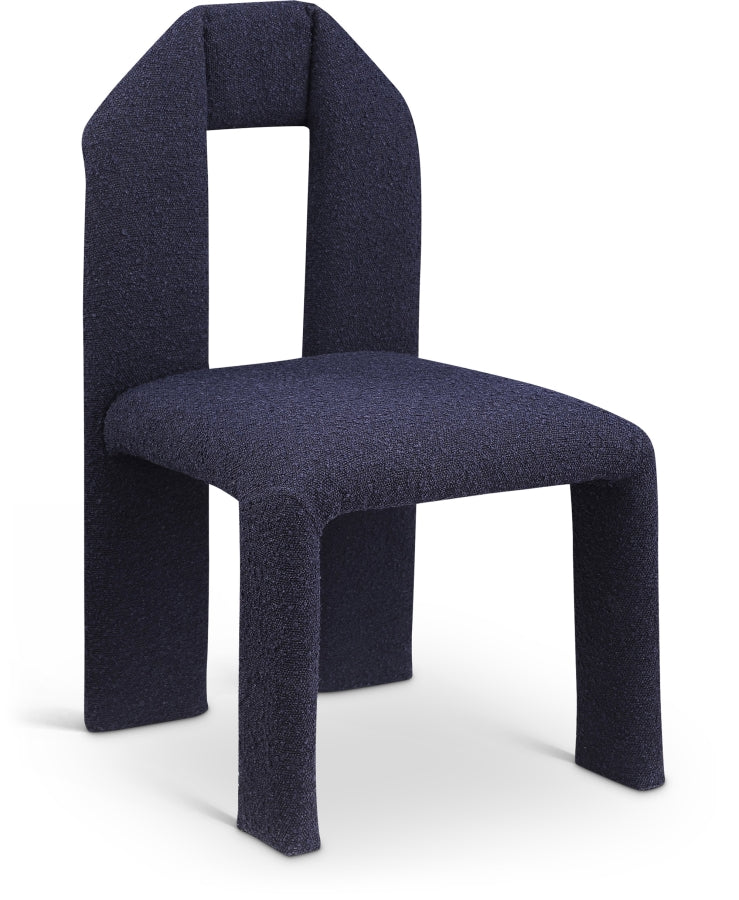 Bennett Boucle Fabric Dining Chair Blue, Set of 2 from Meridian - Luna Furniture