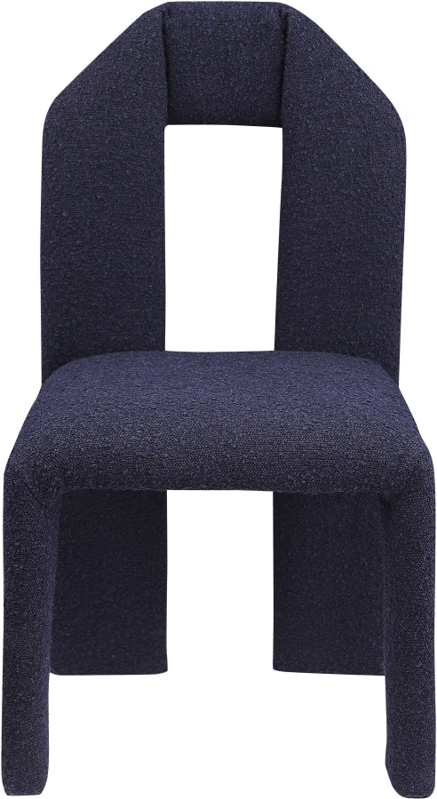 Bennett Boucle Fabric Dining Chair Blue, Set of 2 from Meridian - Luna Furniture