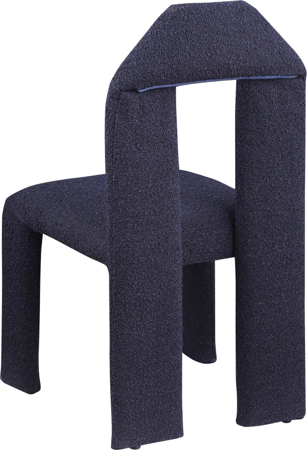 Bennett Boucle Fabric Dining Chair Blue, Set of 2 from Meridian - Luna Furniture