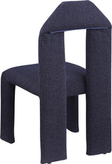 Bennett Boucle Fabric Dining Chair Blue, Set of 2 from Meridian - Luna Furniture