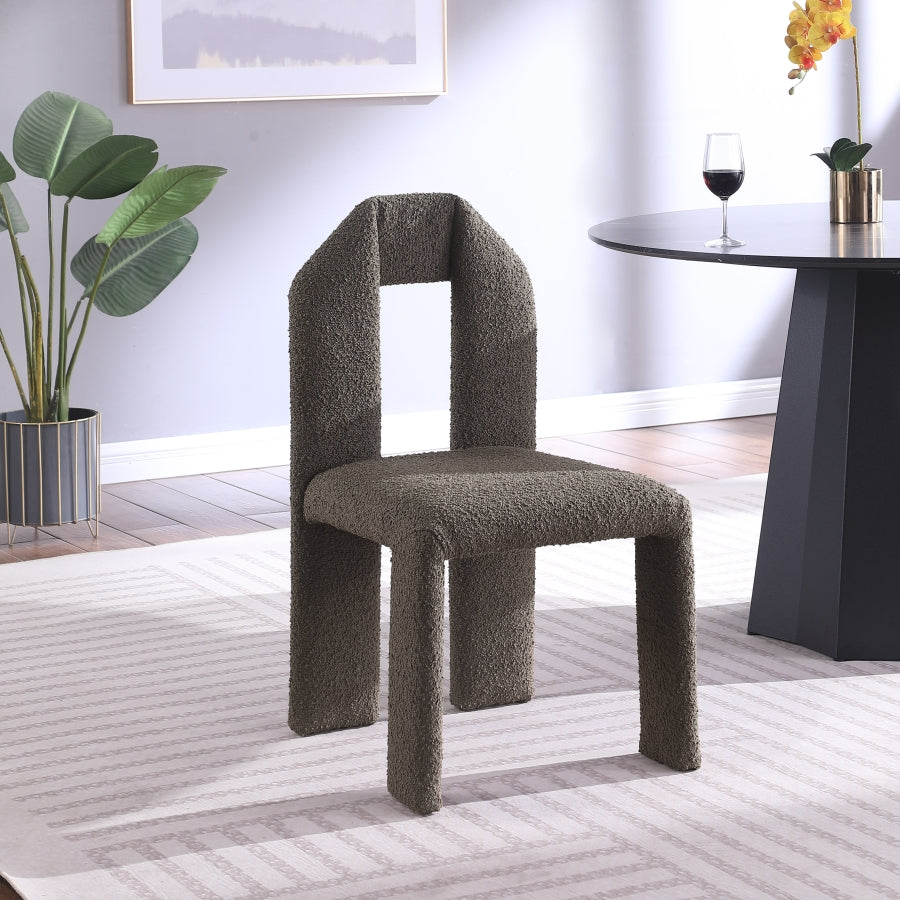 Bennett Boucle Fabric Dining Chair Olive, Set of 2 from Meridian - Luna Furniture