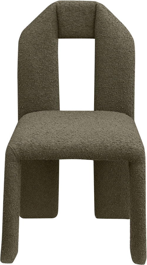 Bennett Boucle Fabric Dining Chair Olive, Set of 2 from Meridian - Luna Furniture