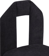 Bennett Chenille Fabric Dining Chair Black, Set of 2 from Meridian - Luna Furniture