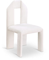 Bennett Chenille Fabric Dining Chair Cream, Set of 2 from Meridian - Luna Furniture