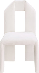 Bennett Chenille Fabric Dining Chair Cream, Set of 2 from Meridian - Luna Furniture