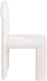 Bennett Chenille Fabric Dining Chair Cream, Set of 2 from Meridian - Luna Furniture