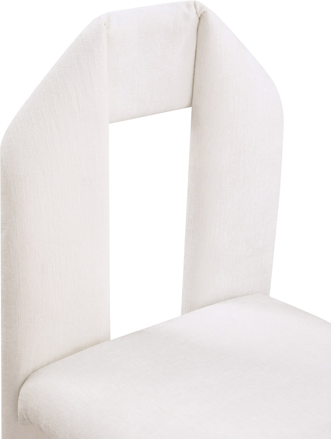 Bennett Chenille Fabric Dining Chair Cream, Set of 2 from Meridian - Luna Furniture