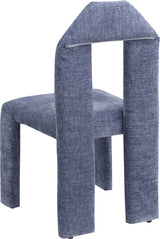 Bennett Chenille Fabric Dining Chair Light Blue, Set of 2 from Meridian - Luna Furniture