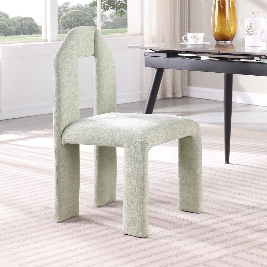 Bennett Chenille Fabric Dining Chair Mint, Set of 2 from Meridian - Luna Furniture