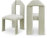 Bennett Chenille Fabric Dining Chair Mint, Set of 2 from Meridian - Luna Furniture