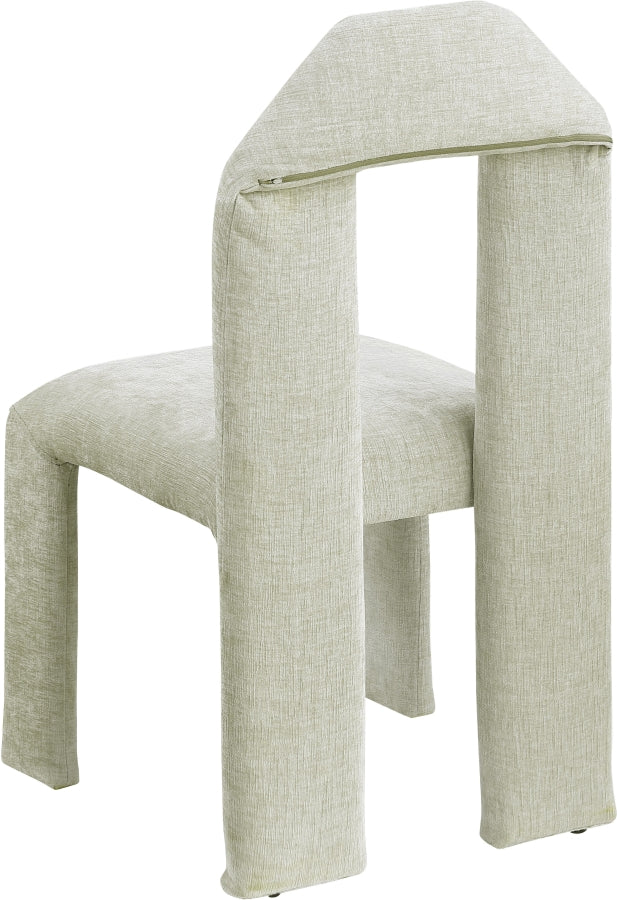 Bennett Chenille Fabric Dining Chair Mint, Set of 2 from Meridian - Luna Furniture