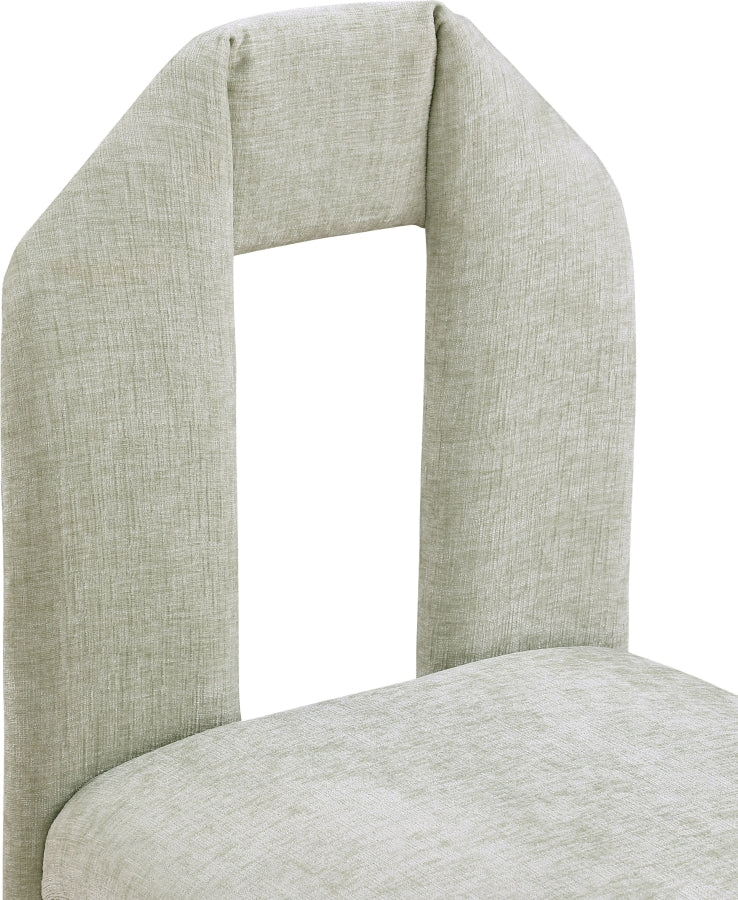 Bennett Chenille Fabric Dining Chair Mint, Set of 2 from Meridian - Luna Furniture