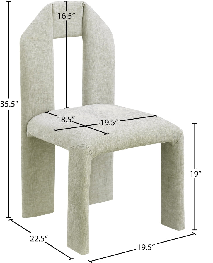 Bennett Chenille Fabric Dining Chair Mint, Set of 2 from Meridian - Luna Furniture